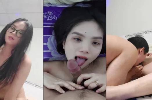 Em sinh viên kính cận lộ clip sex p9